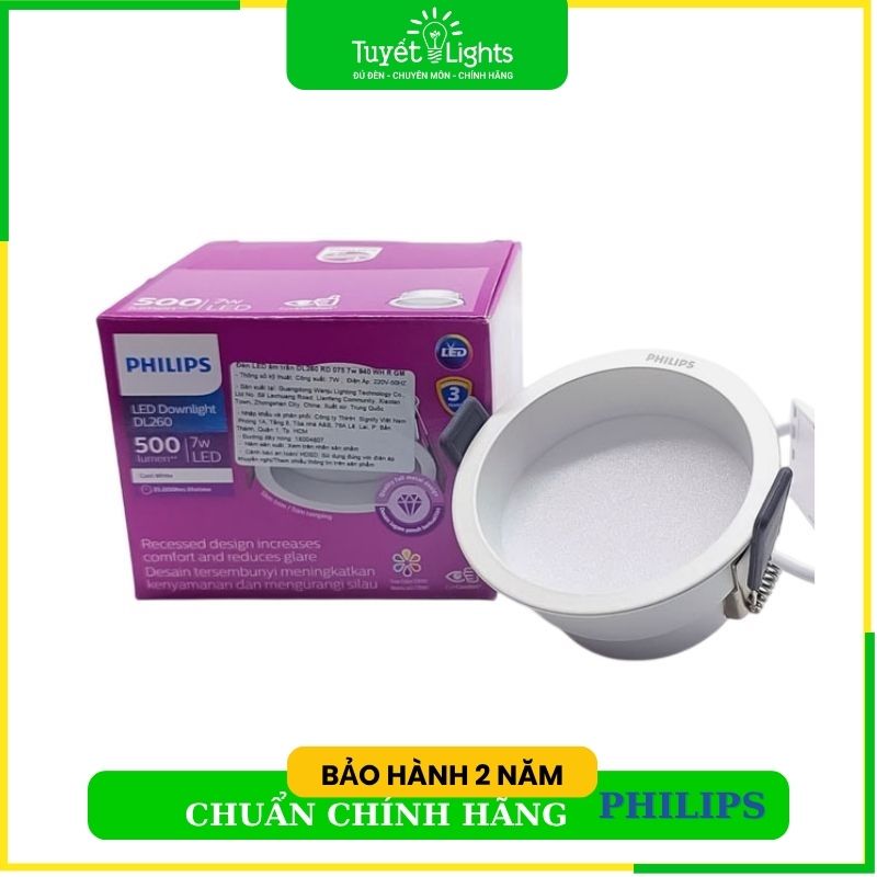 Âm Trần Philips DL260 Choá Sâu CRI 90 | 7W (Φ75)